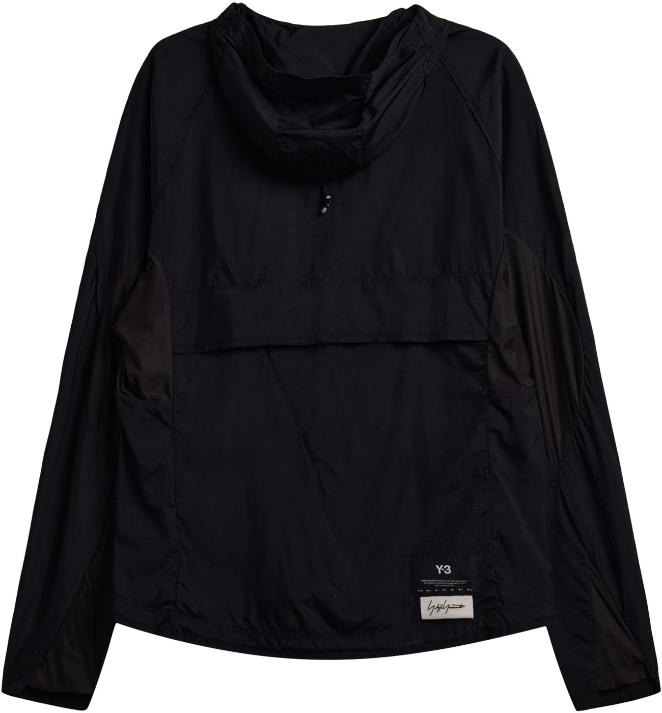 Sleek Black Hooded Polyamide Sports Jacket