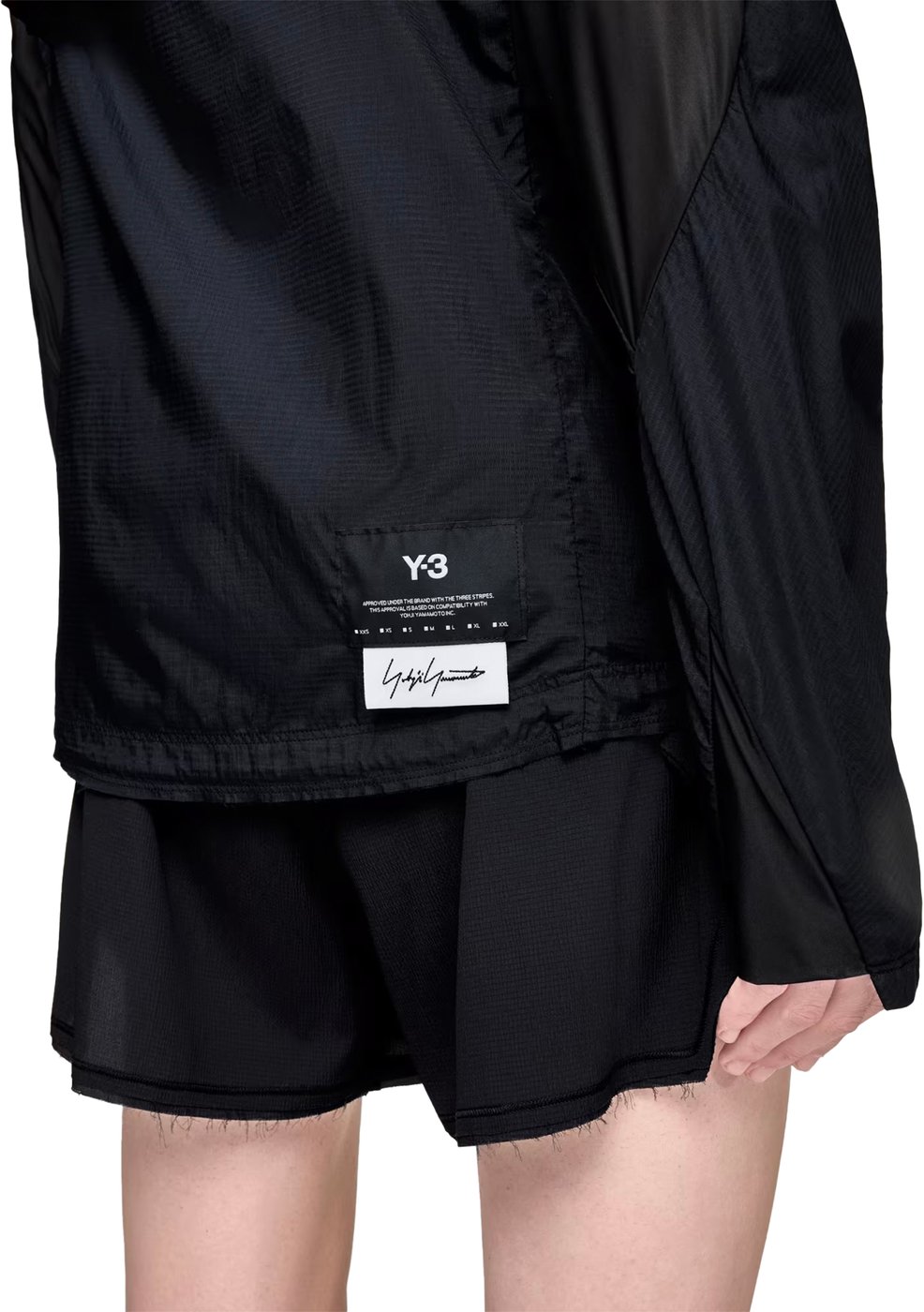 Sleek Black Hooded Polyamide Sports Jacket