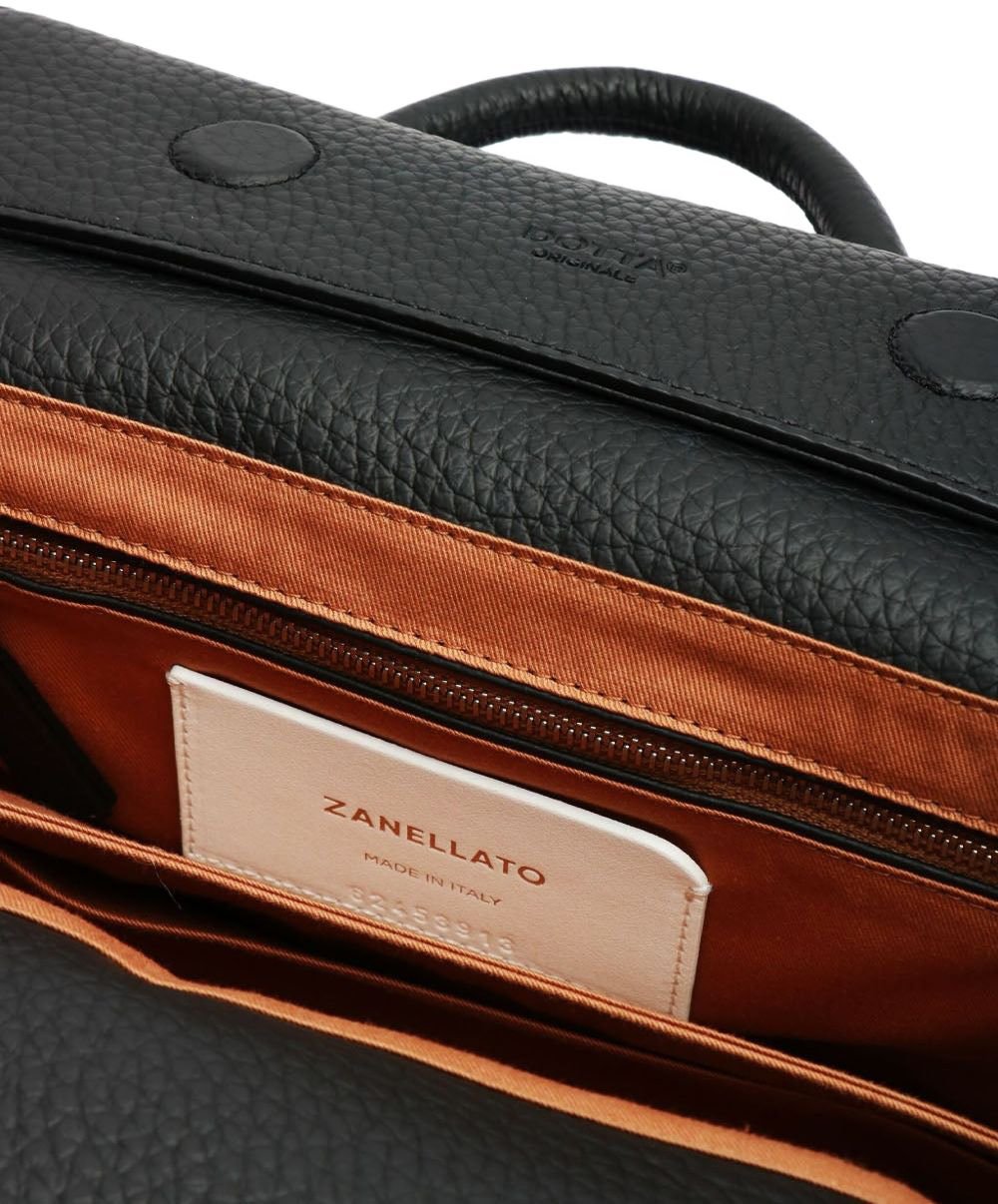 Textured Leather Tote Bag with Silver-tone Clasp