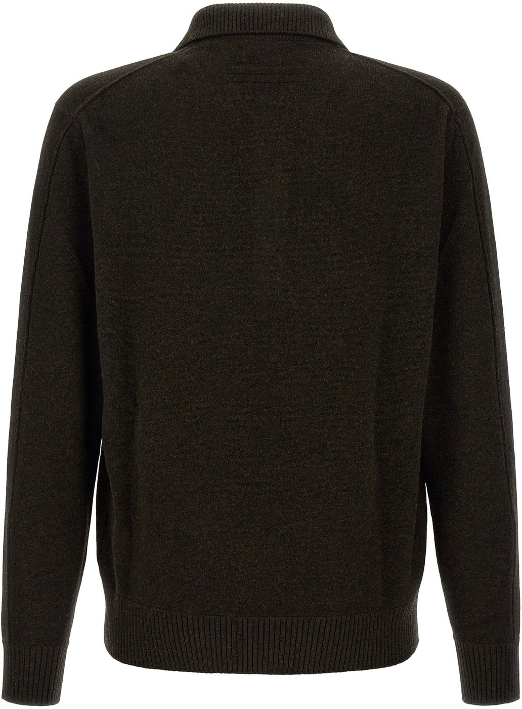 ZEGNA Brown Wool Polo Shirt