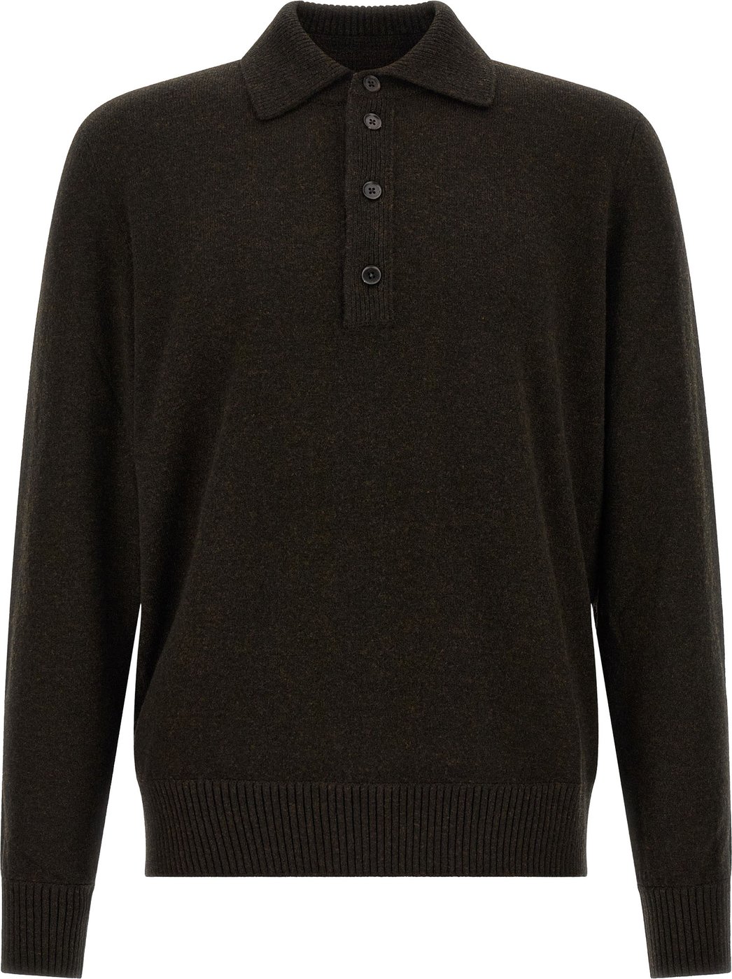 ZEGNA Brown Wool Polo Shirt