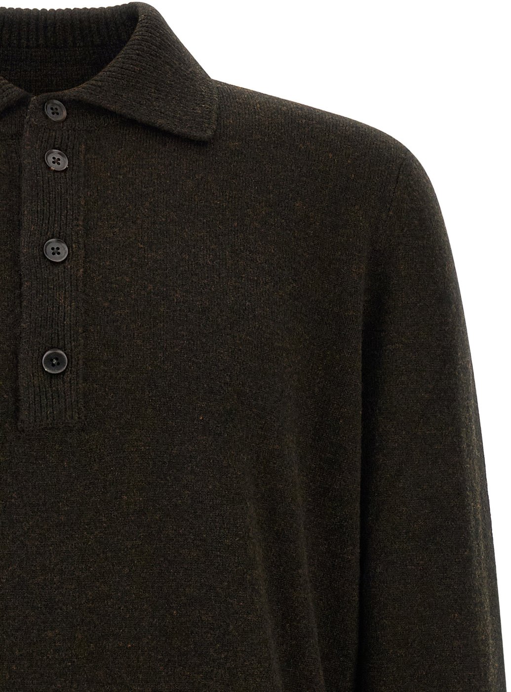 ZEGNA Brown Wool Polo Shirt