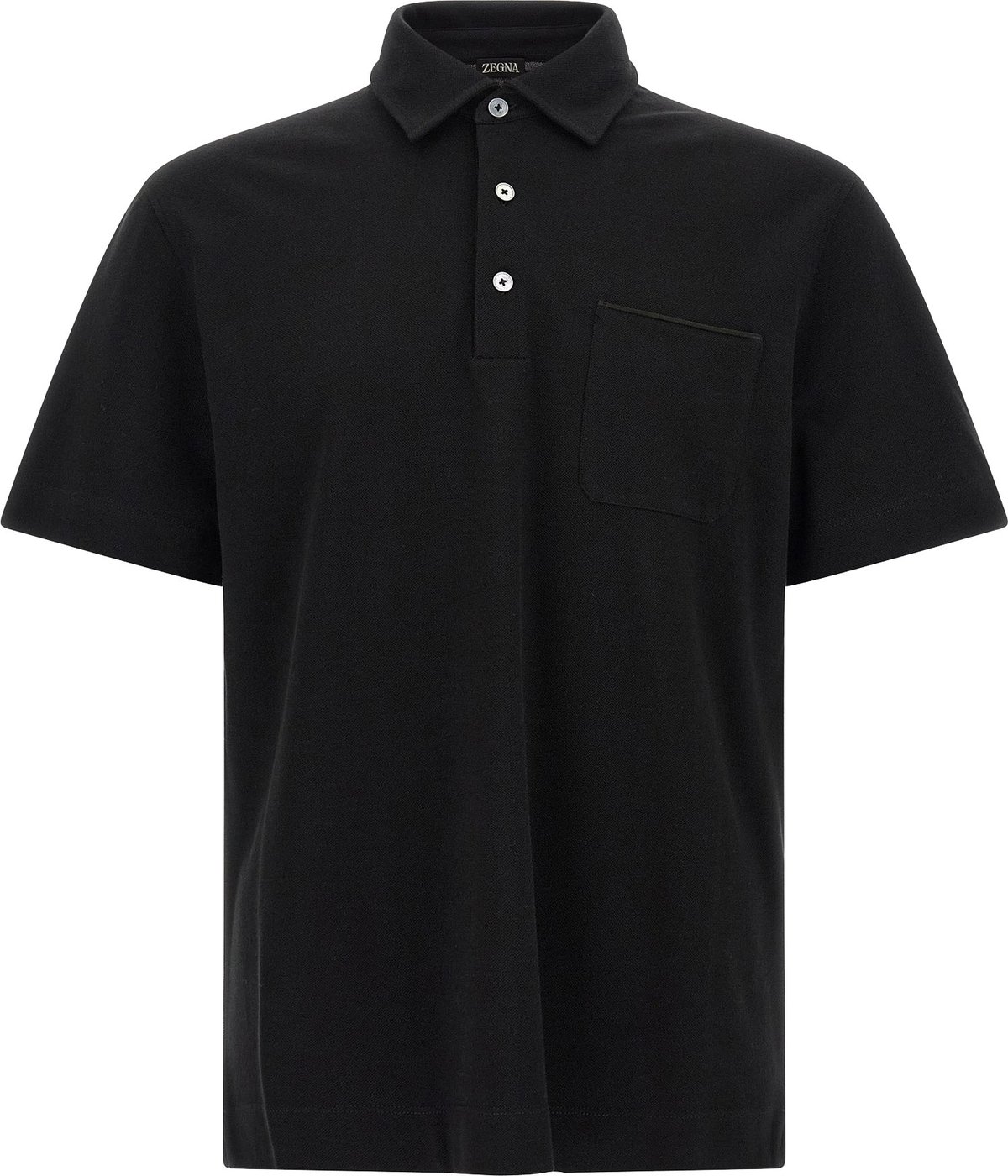 ZEGNA Black Cotton Polo Shirt