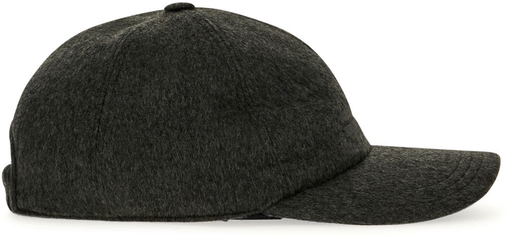 Zegna Dark grey cashmere baseball cap