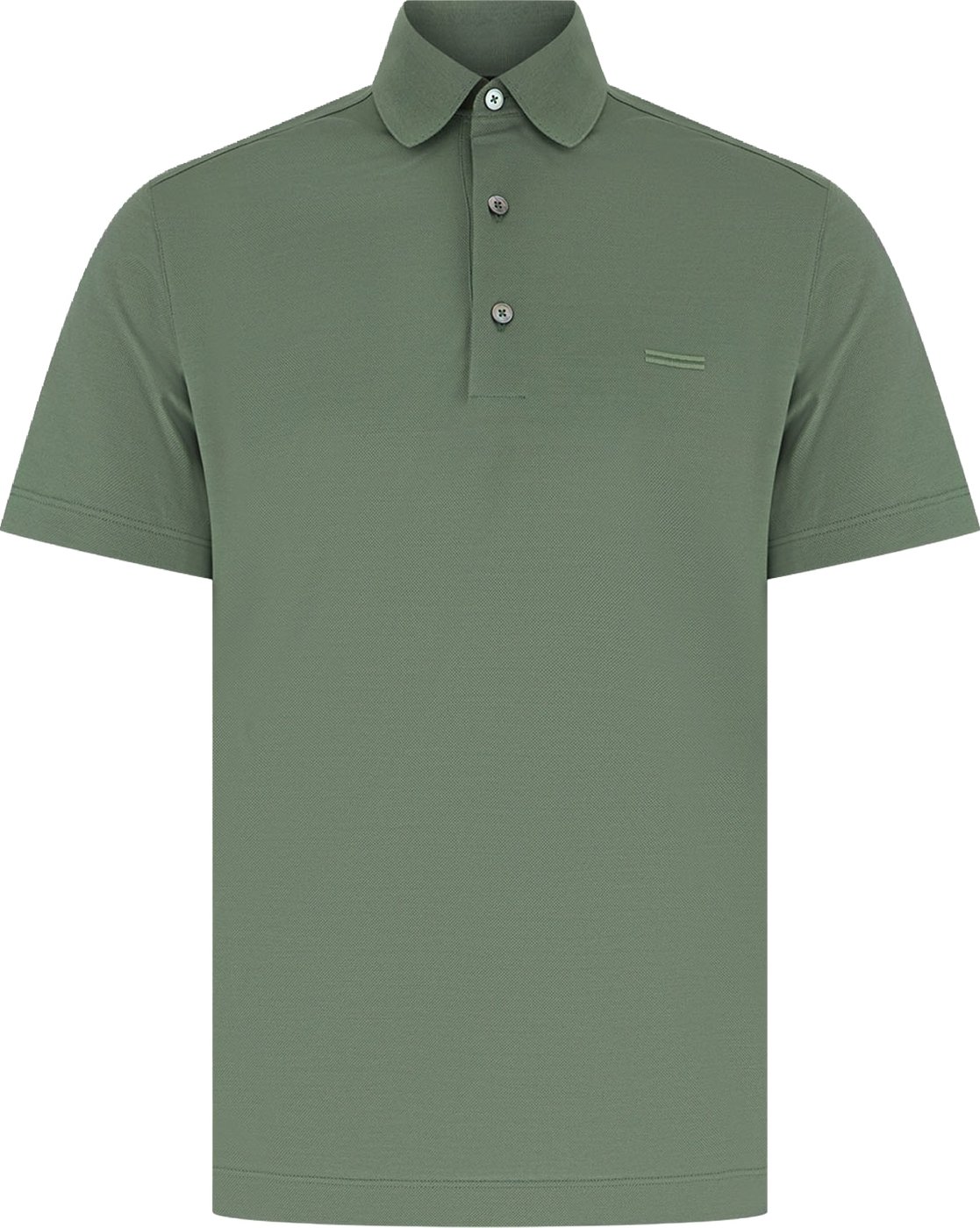 Zegna Sage green cotton polo shirt