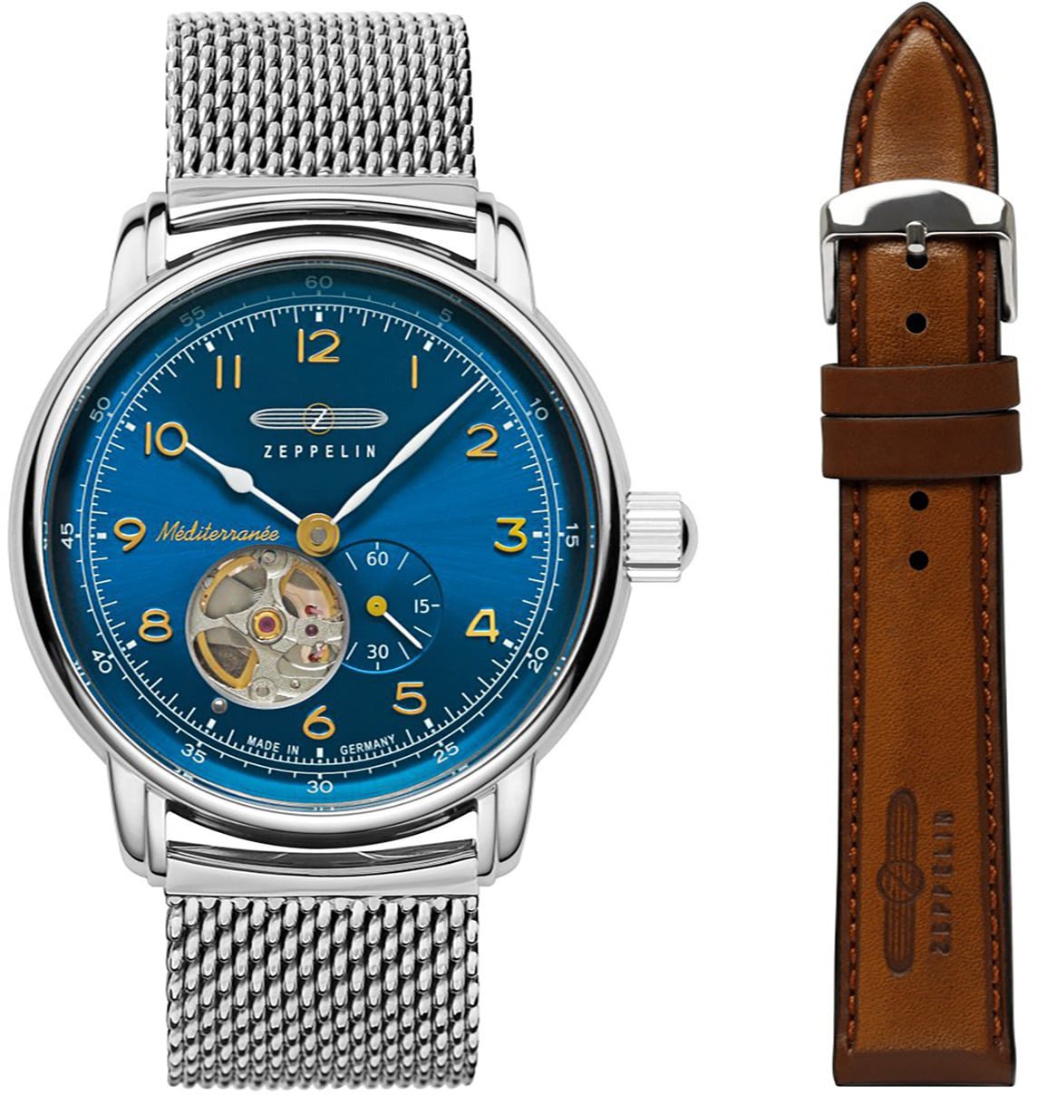 9666M-3-SET Méditerranée automatisch horloge met extra band