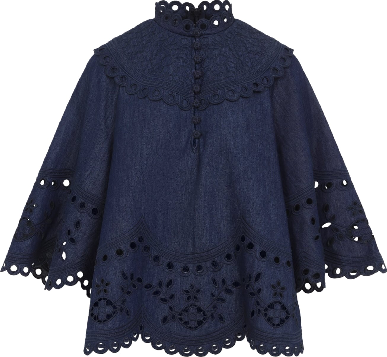 Zimmermann Mahon Broderie Denim Top