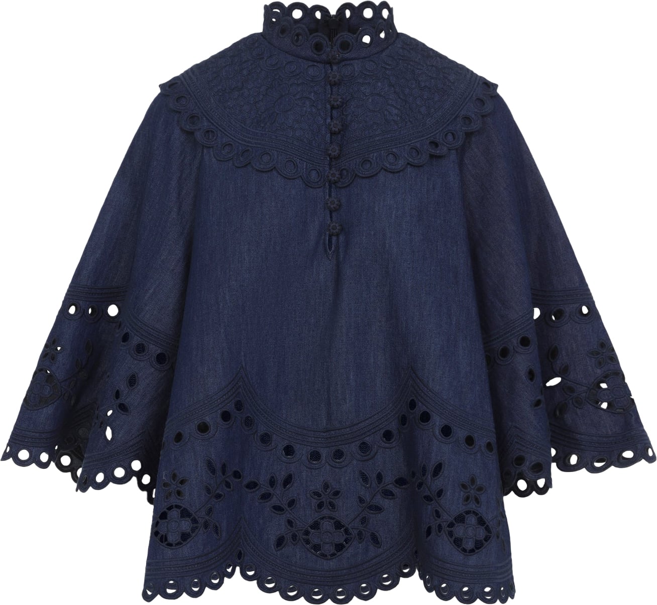 Zimmermann Mahon Broderie Denim Top