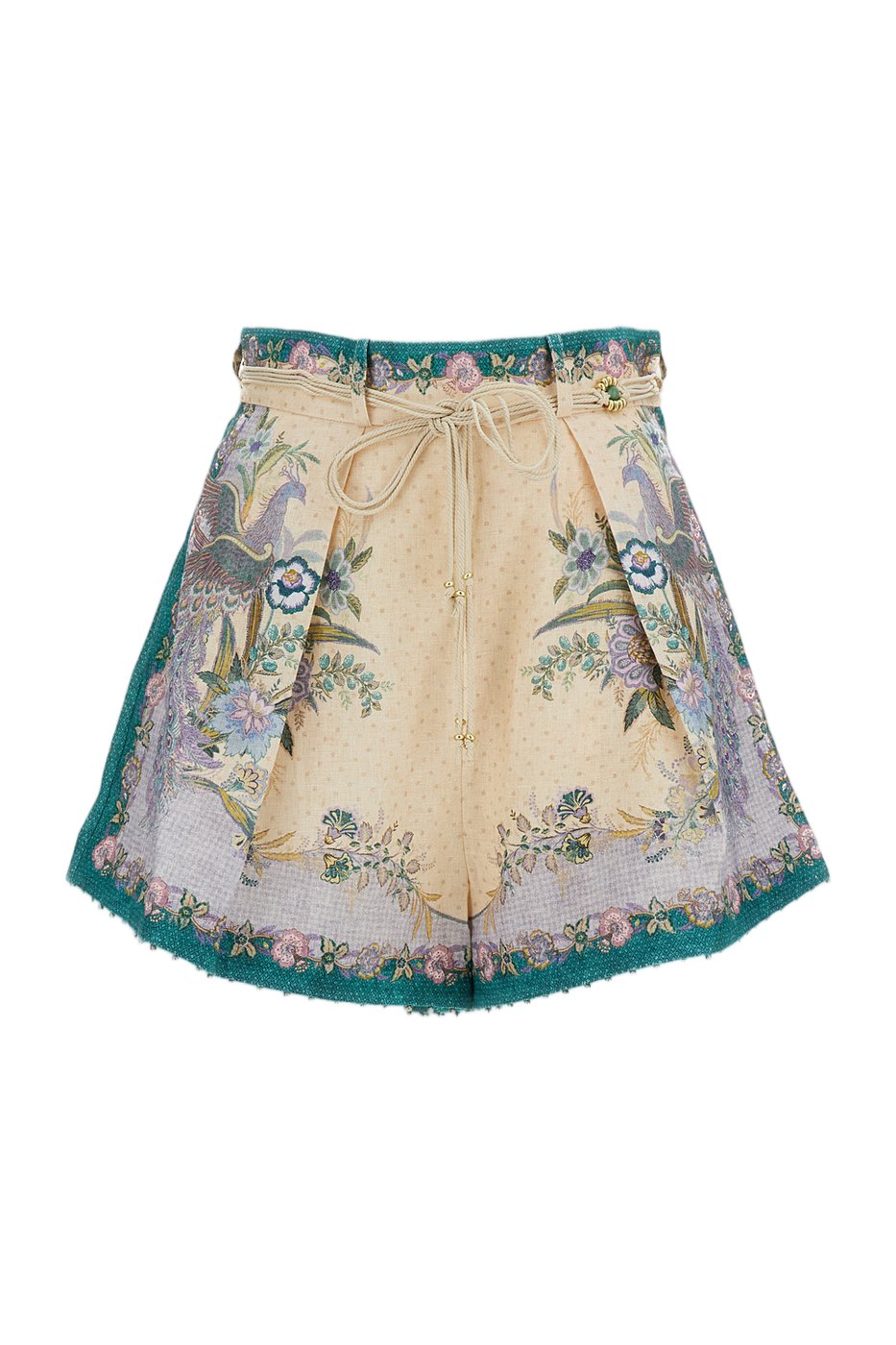 Indra High-Waisted Floral Linen Shorts