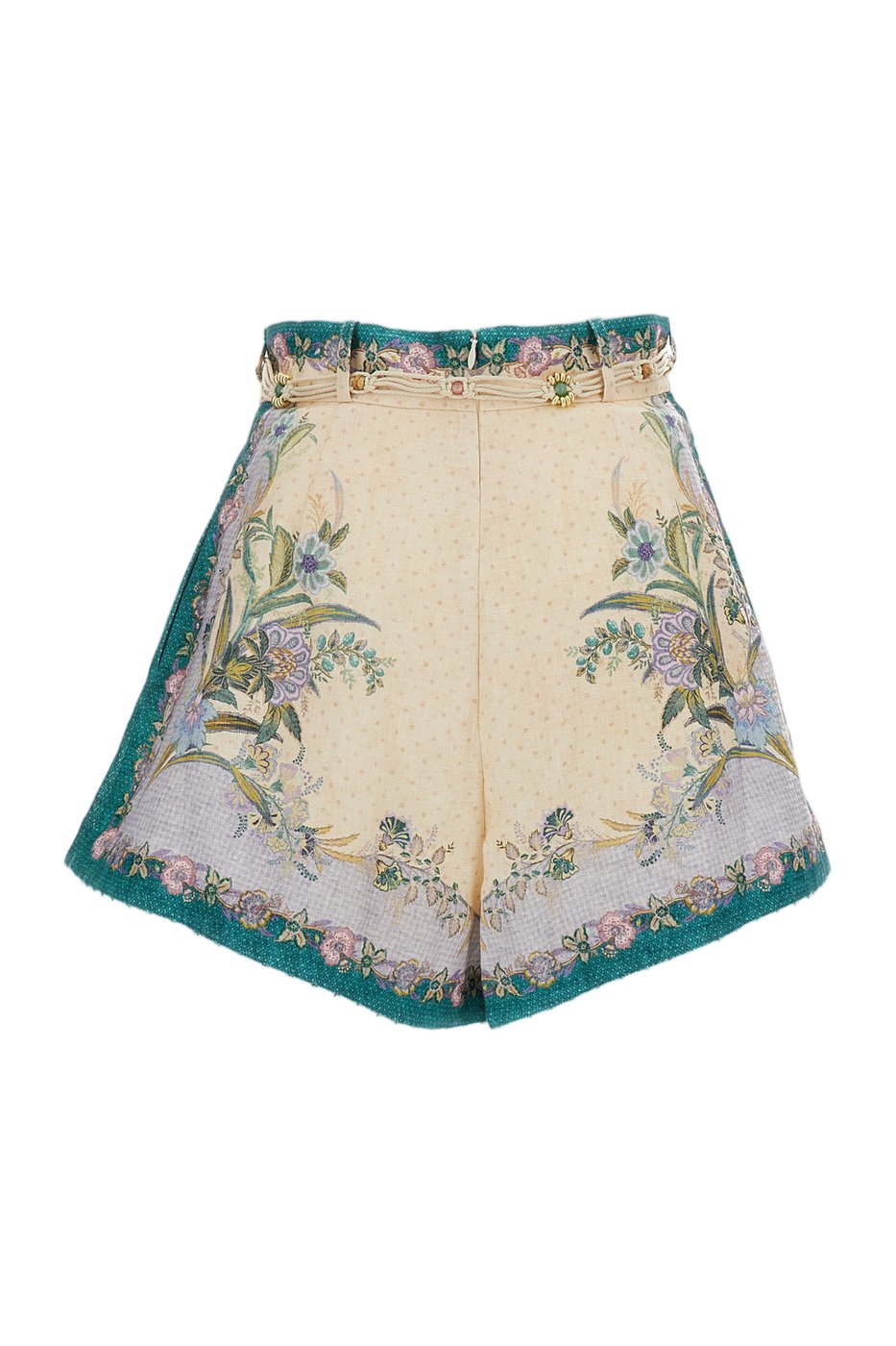 Indra High-Waisted Floral Linen Shorts