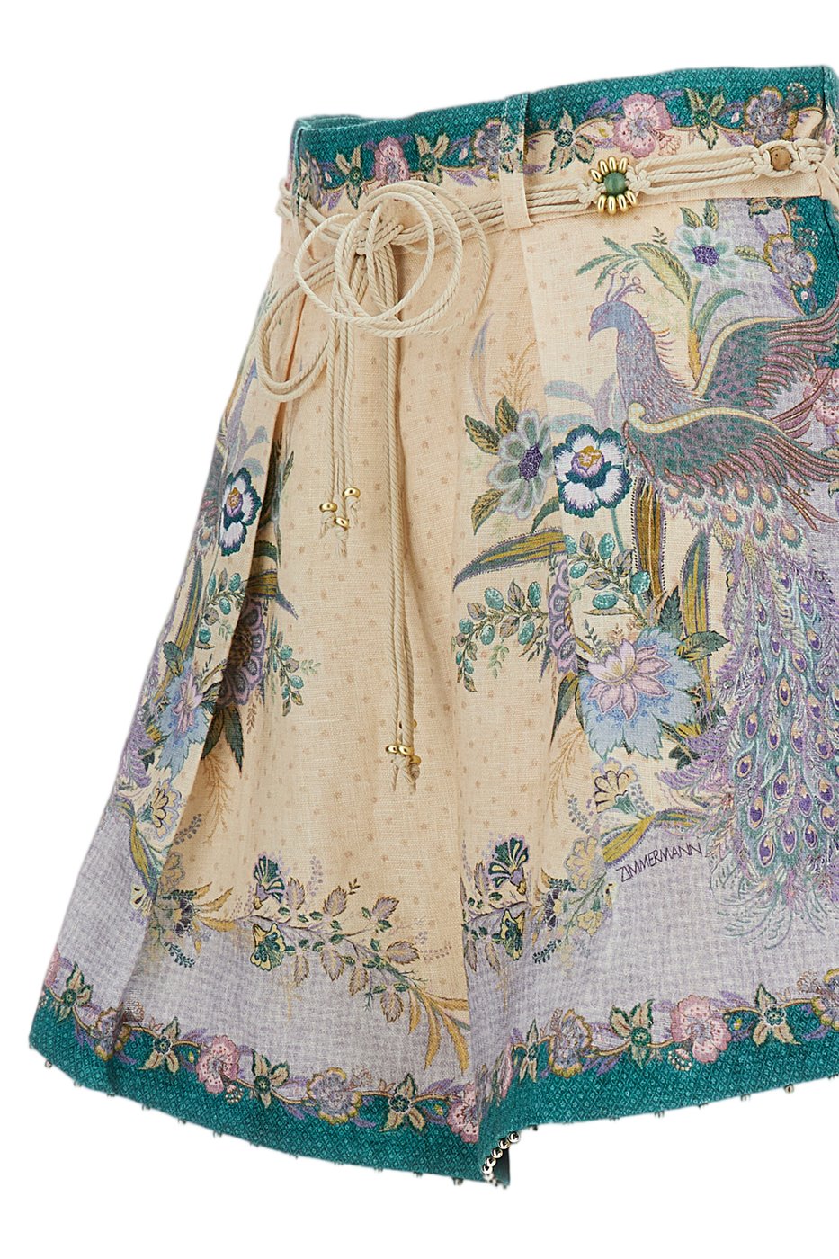 Indra High-Waisted Floral Linen Shorts