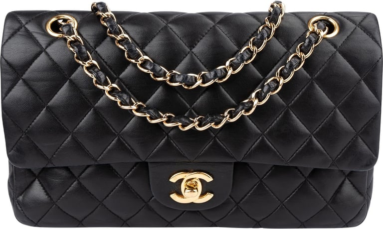 Chanel Quilted Lambskin Medium Double Flap Shoulder Bag