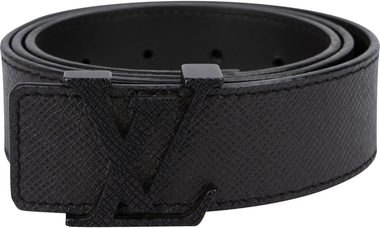 Louis Vuitton Black Taiga Leather LV Initiales Belt (85 / 34) M0001