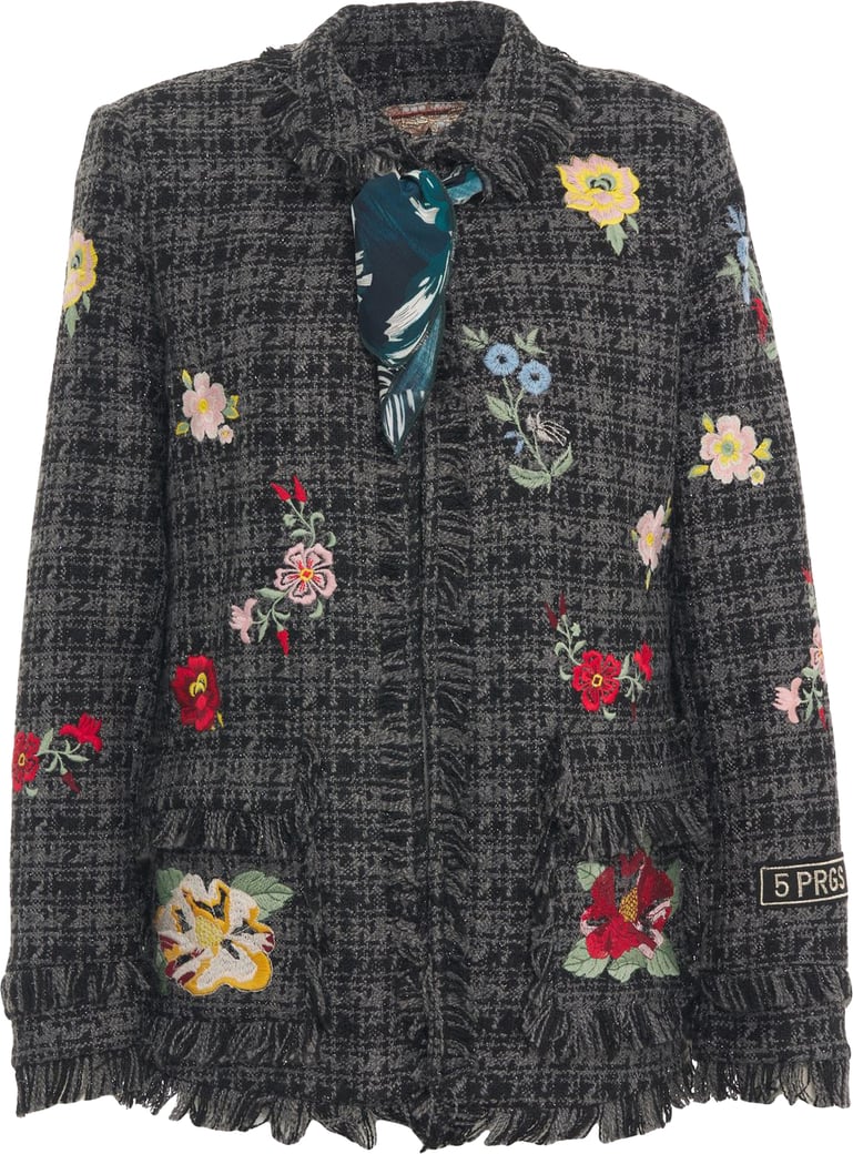 Jacket with floral embroidery