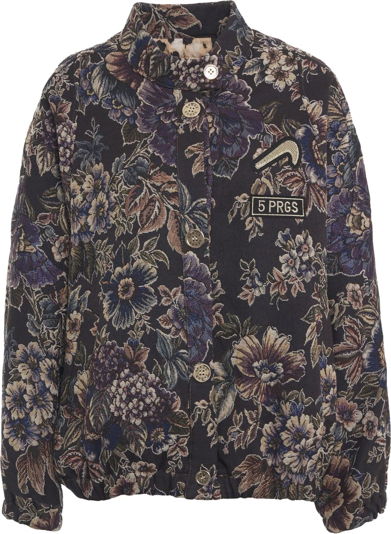 Bomber jacket with floral pattern