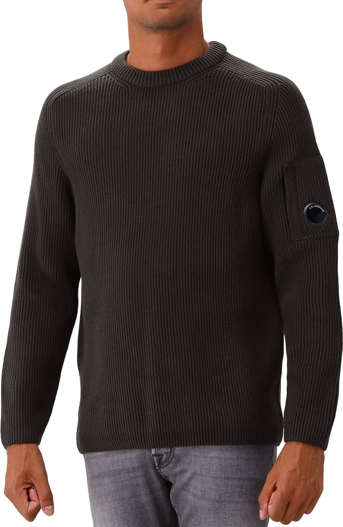 C.P. Company Gebreide Trui Grijs Full Rib