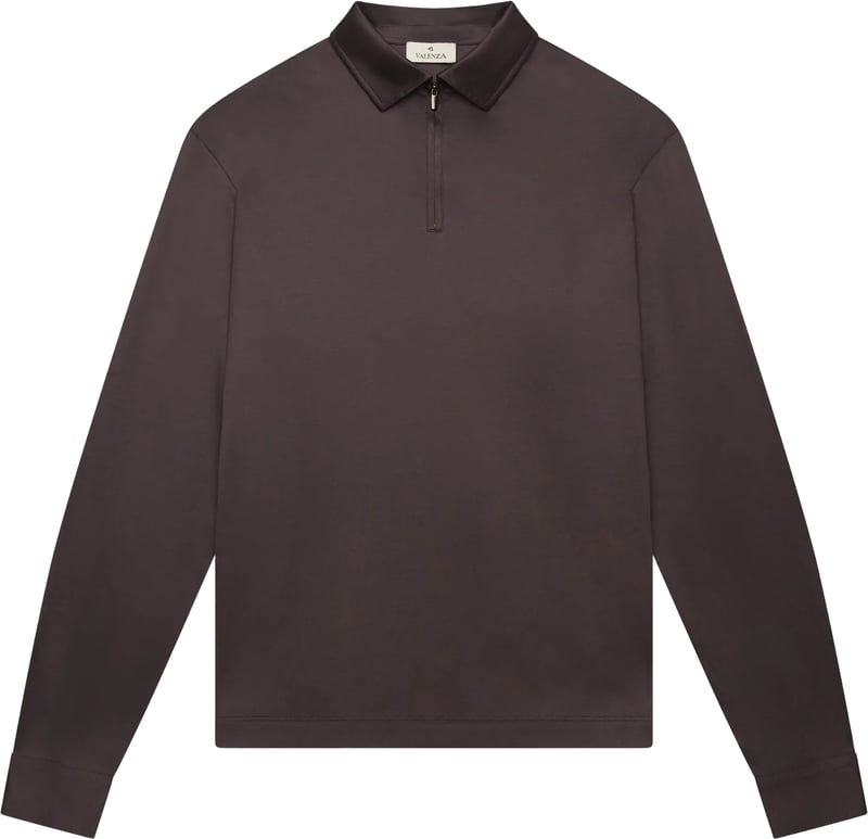 Supima Zip Polo Ebony