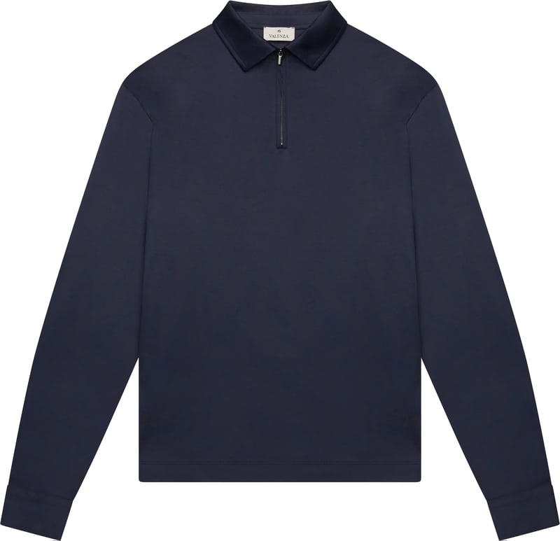 Supima Zip Polo Navy
