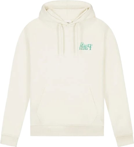 Mirror Logo Hooded Sweater Ecru