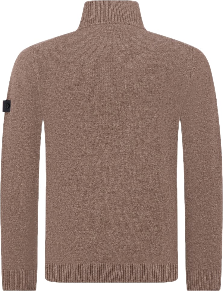 bruine wollen zip up