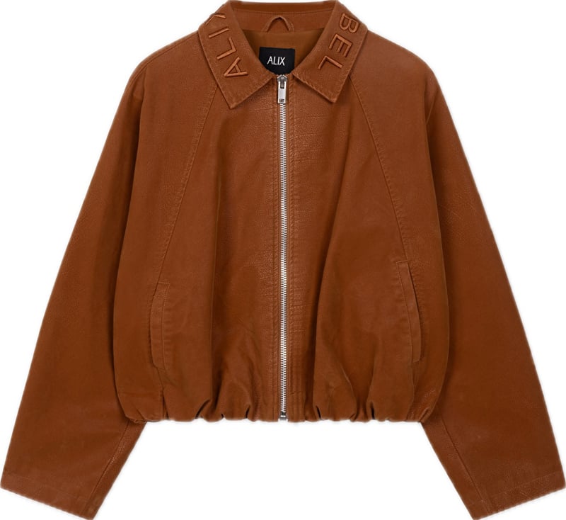 jacket bruin logo kraag