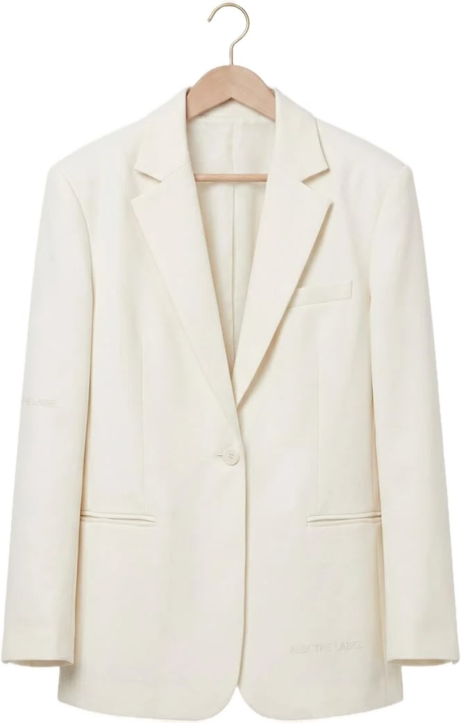 blazer wit logo schouder