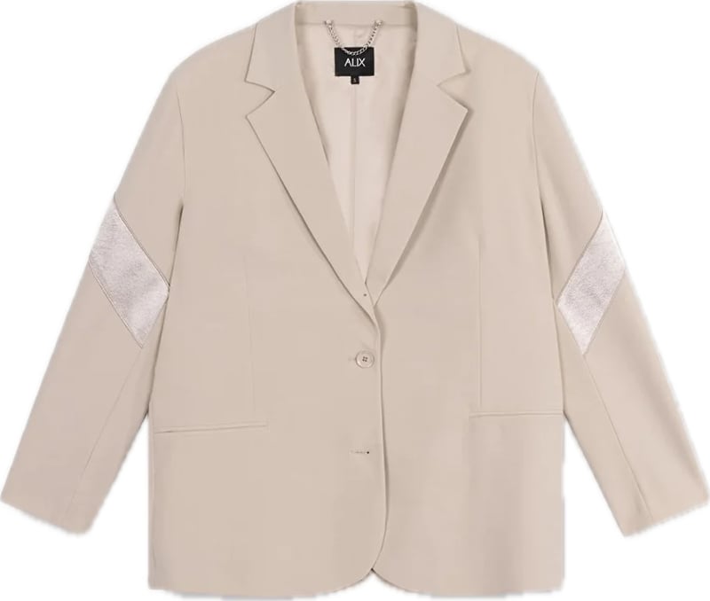 blazer beige logo schouder