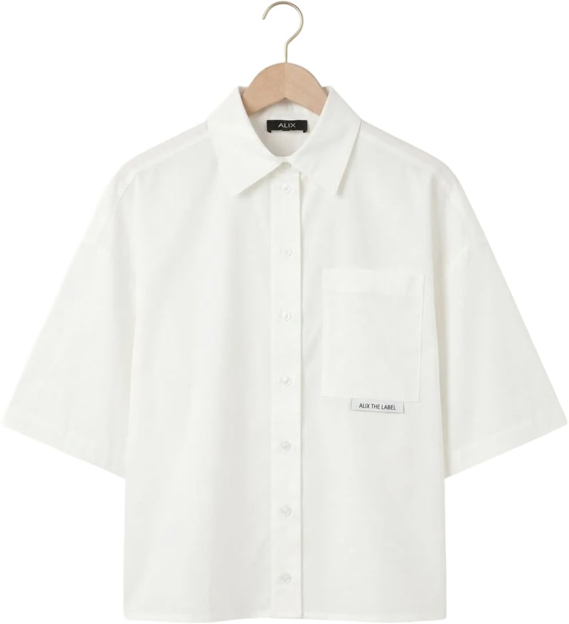 witte blouse logo achter