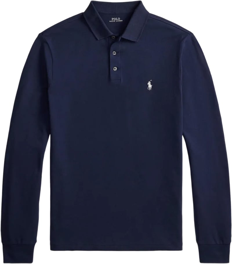 Slim fit lange mouwen polo