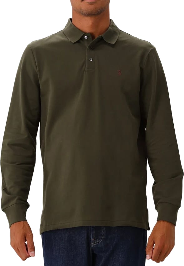 Slim fit lange mouwen polo