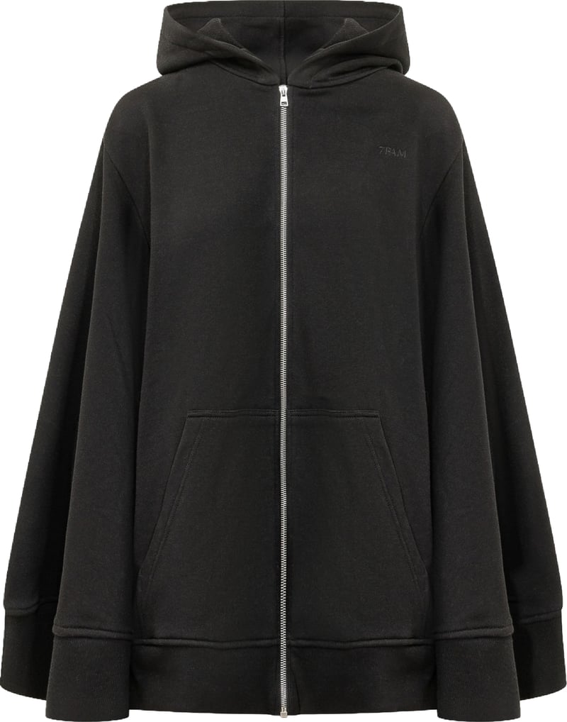 Felpa Oversize con Zip e Cappuccio