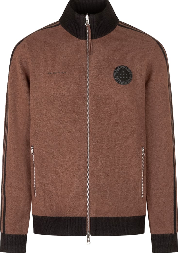 Cardigan con Zip e Collo Alto