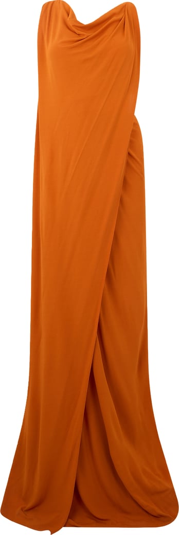 Elegant long orange dress