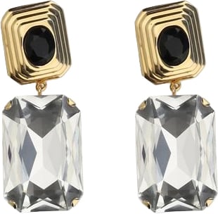 Alessandra Rich Gold Glass Earrings