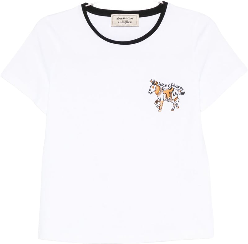 Alessandro Enriquez Embroidered Cotton T-Shirt