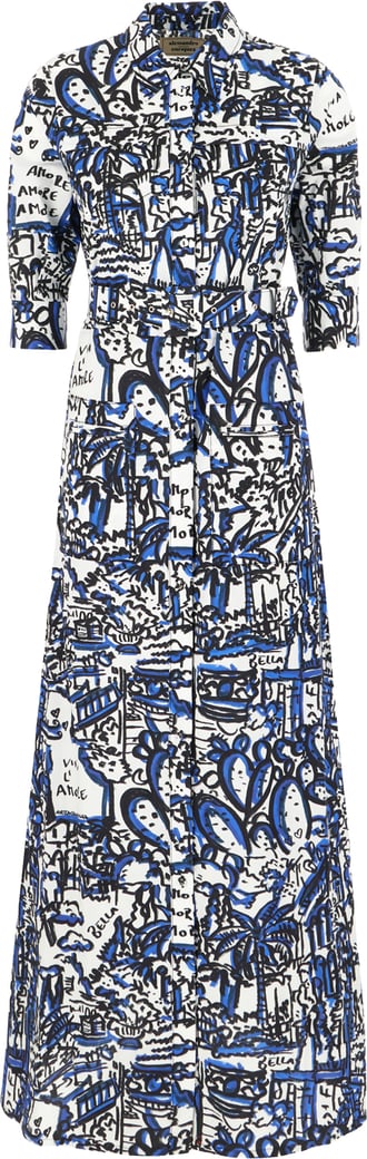 Alessandro Enriquez Printed poplin shirt dress