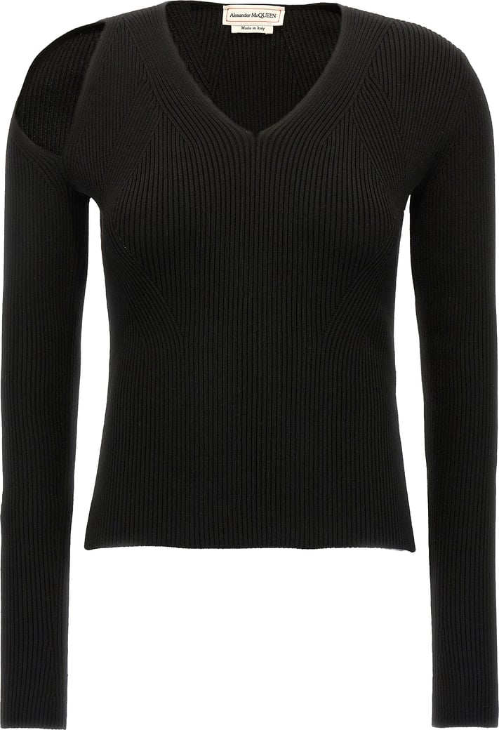 Alexander McQueen Black Wool Cardigan