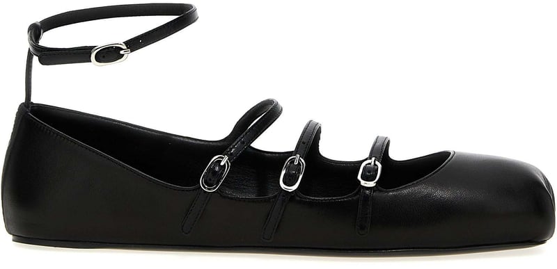 Alexander McQueen Black Calfskin Ballet Flats