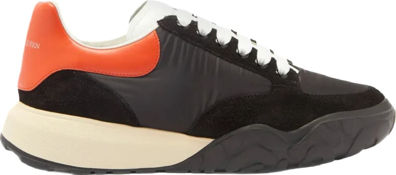 Alexander McQueen Men's Court Sneakers Black Orange