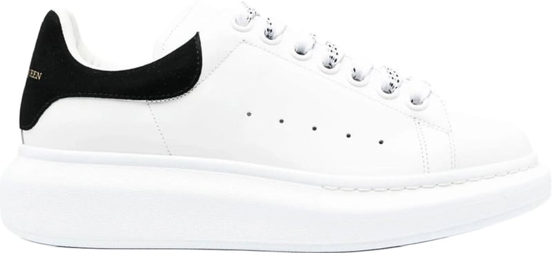 Alexander McQueen Women's Oversized Suede Sneakers White Black