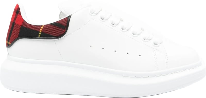 Alexander McQueen Women's Oversized Tartan-Detail Sneakers White
