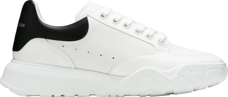 Alexander McQueen Men's Court Leather Sneakers White Black