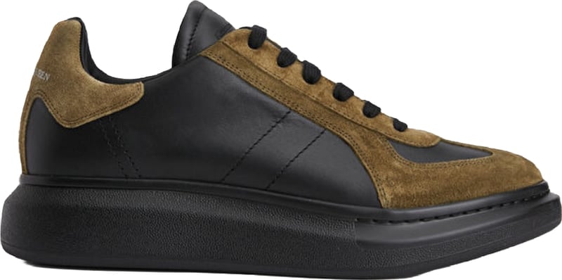 Alexander McQueen Men's Oversized Leather Sneakers Black Brown