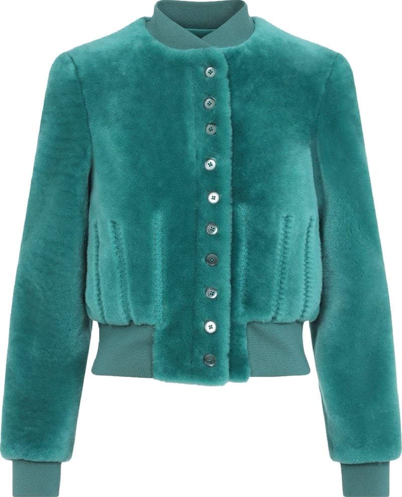 Alexander Mcqueen Cropped Shearling Bomber Jacket
