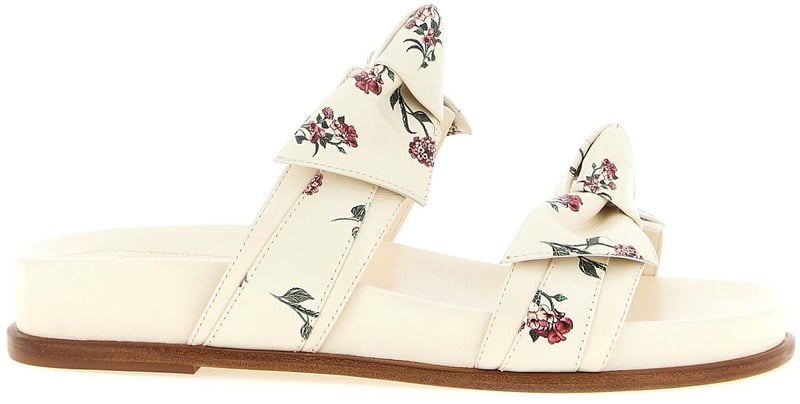 Alexandre Birman White Cowhide Slides