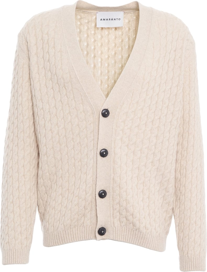 Cardigan with cable knit pattern