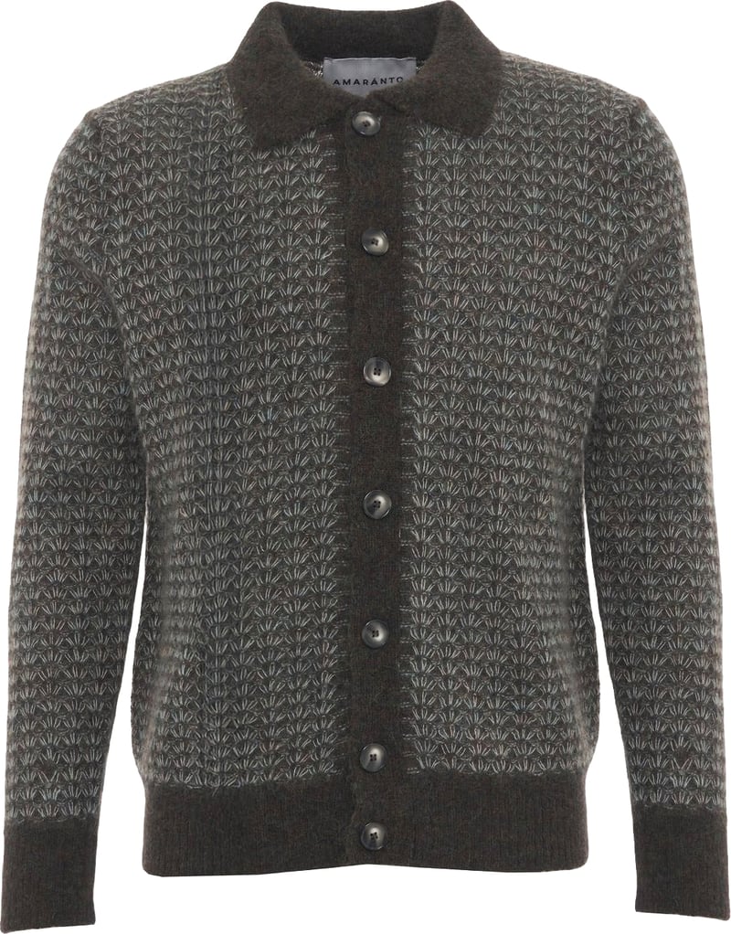 Cardigan with polo collar