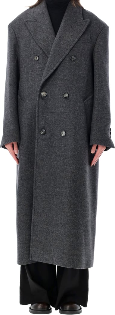 Double Breasted Long Coat Grigio