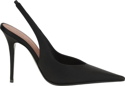 Black Anok 105 Silk Pointed Stiletto Pumps