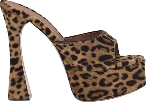 Amina Muaddi Beige Calf Leather Bos Taurus Platform Sandals
